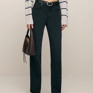 Reformation Val 90s Mid Rise Straight Jeans in Black